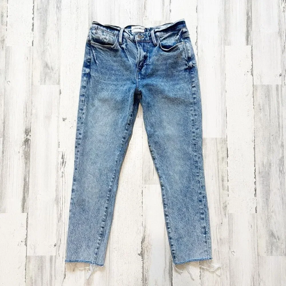 Frame Le High Skinny Crop Raw Edge Jeans Size 29